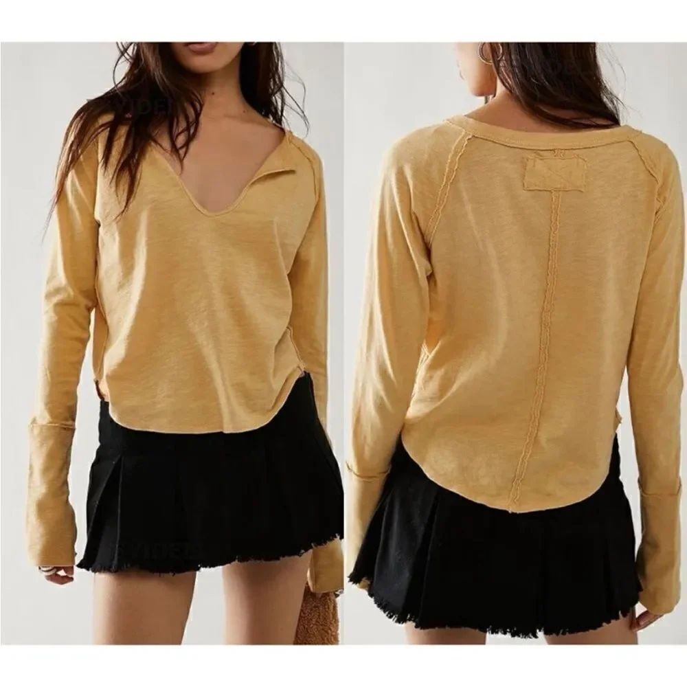Free People NWT Hailey Long Sleeve Top in Hazy Day Size XS